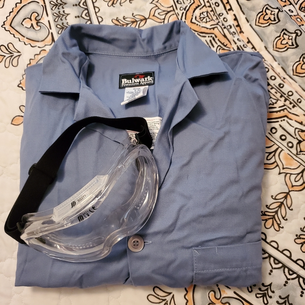 Bulwark Flame Resistant Lab Coat and Goggles